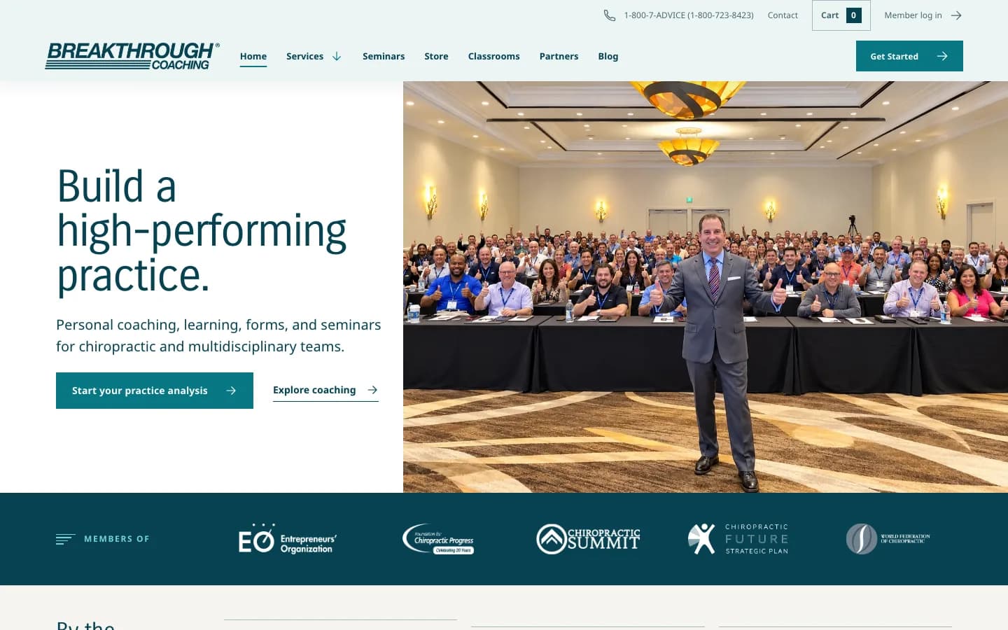 Desktop screenshot of the Breakthrough Coaching website