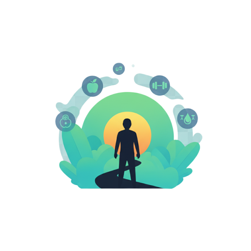 An illustration representing a health journey.